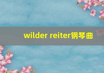 wilder reiter钢琴曲